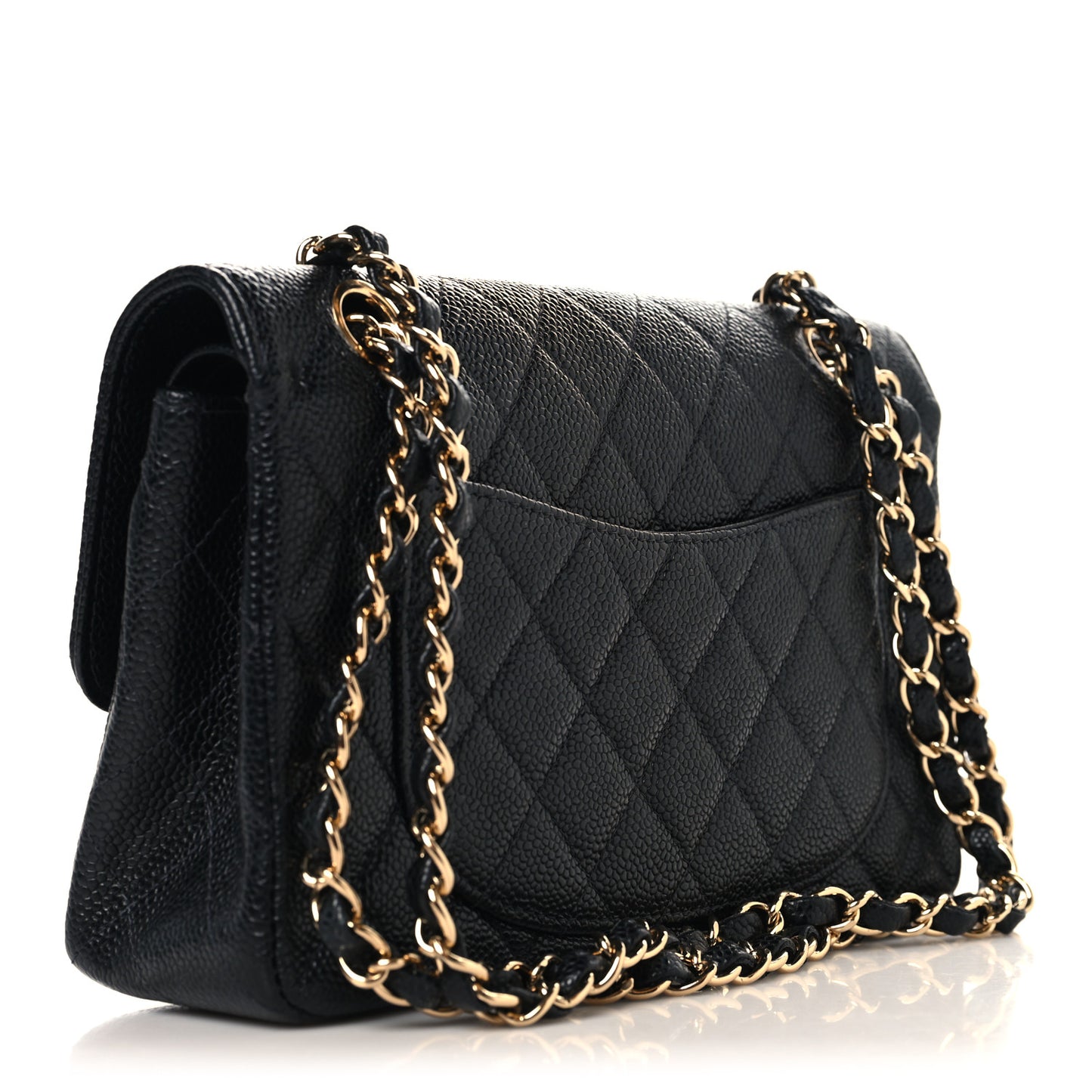 Caviar Quilted Small Double Flap Black