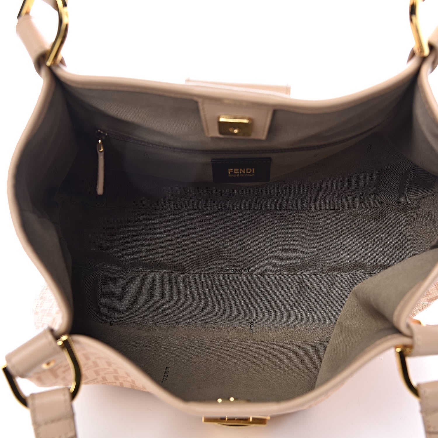Fendi Zucchino Spalmati Vitello Chiusura Shoulder Bag Vacchetta Camelia 5 of 14