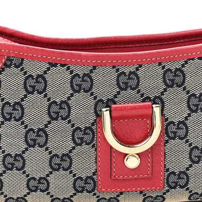 Gucci Monogram D Ring Abbey Pochette Navy Red 8 of 12