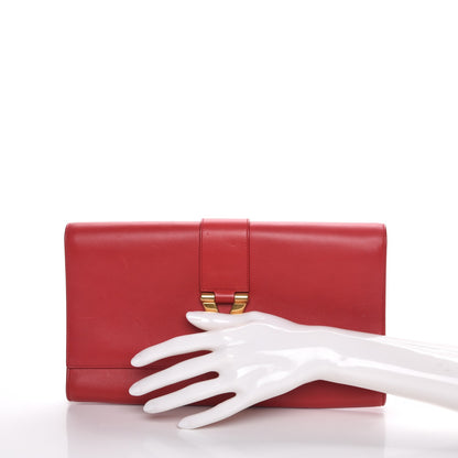 Saint Laurent Calfskin Classic Y Ligne Clutch Red 2 of 8