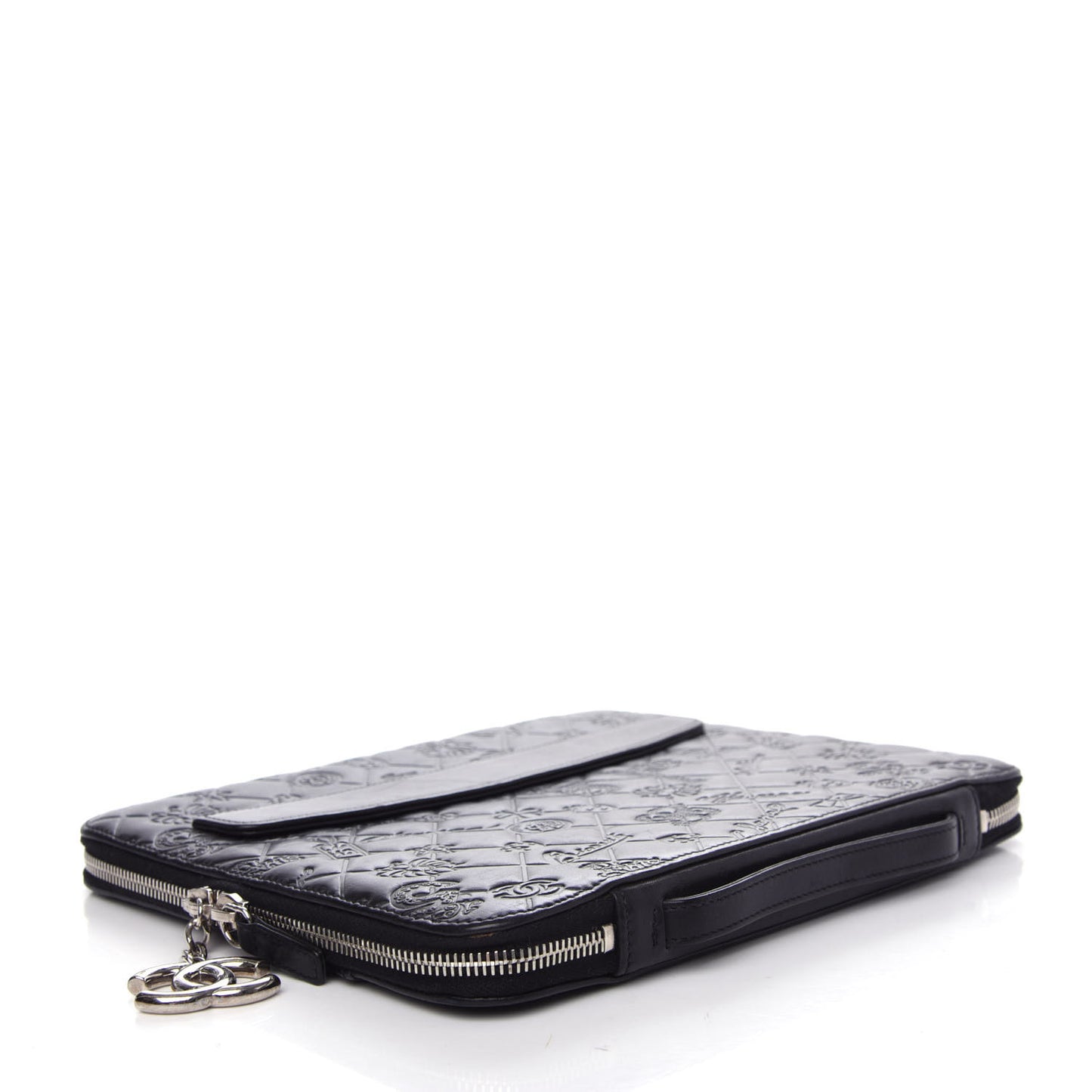 Calfskin Embossed Lucky Symbols iPad Case Black
