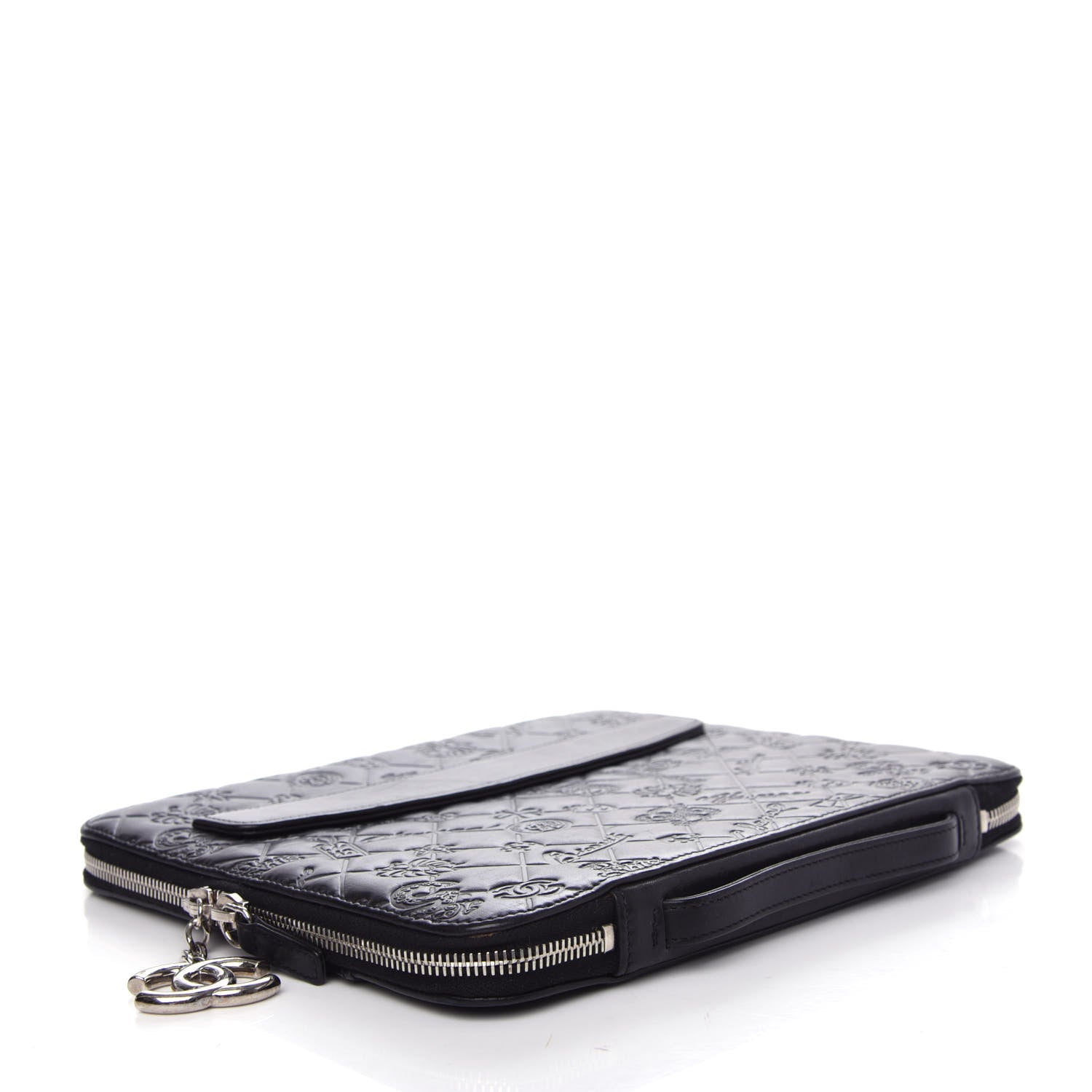 Chanel Calfskin Embossed Lucky Symbols iPad Case Black 4 of 6