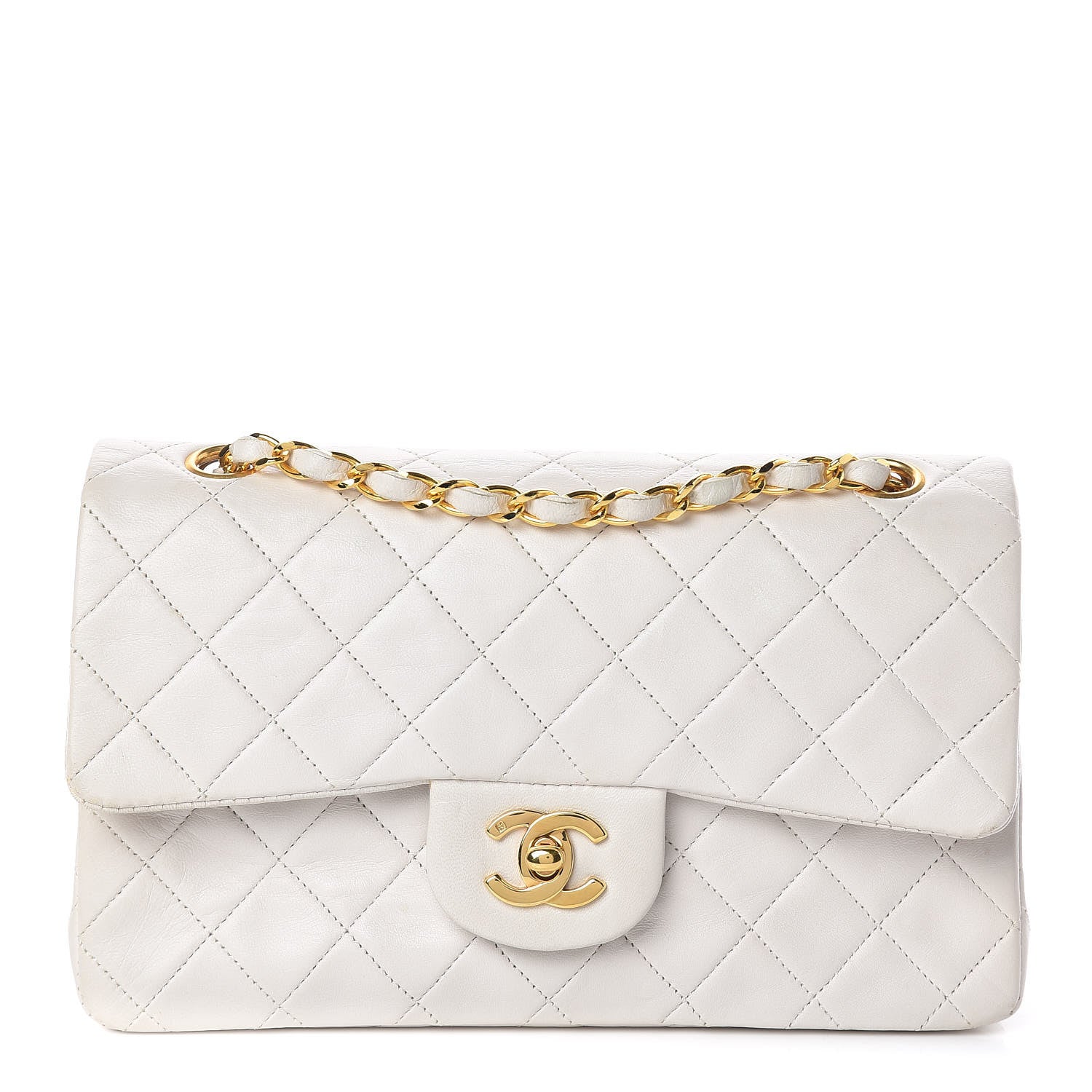 Chanel Lambskin Quilted Small Double Flap White 1 of 18