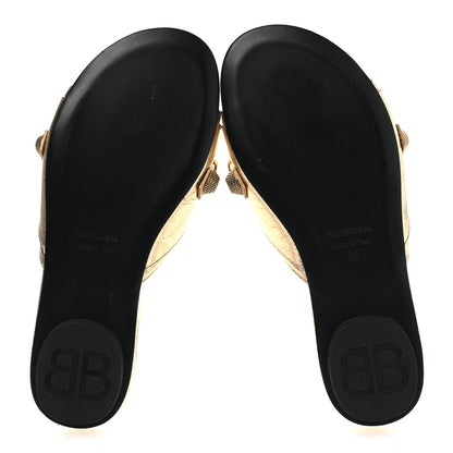 Balenciaga Metallic Arena Cagole Flat Slide Sandals 36 Gold 7 of 11