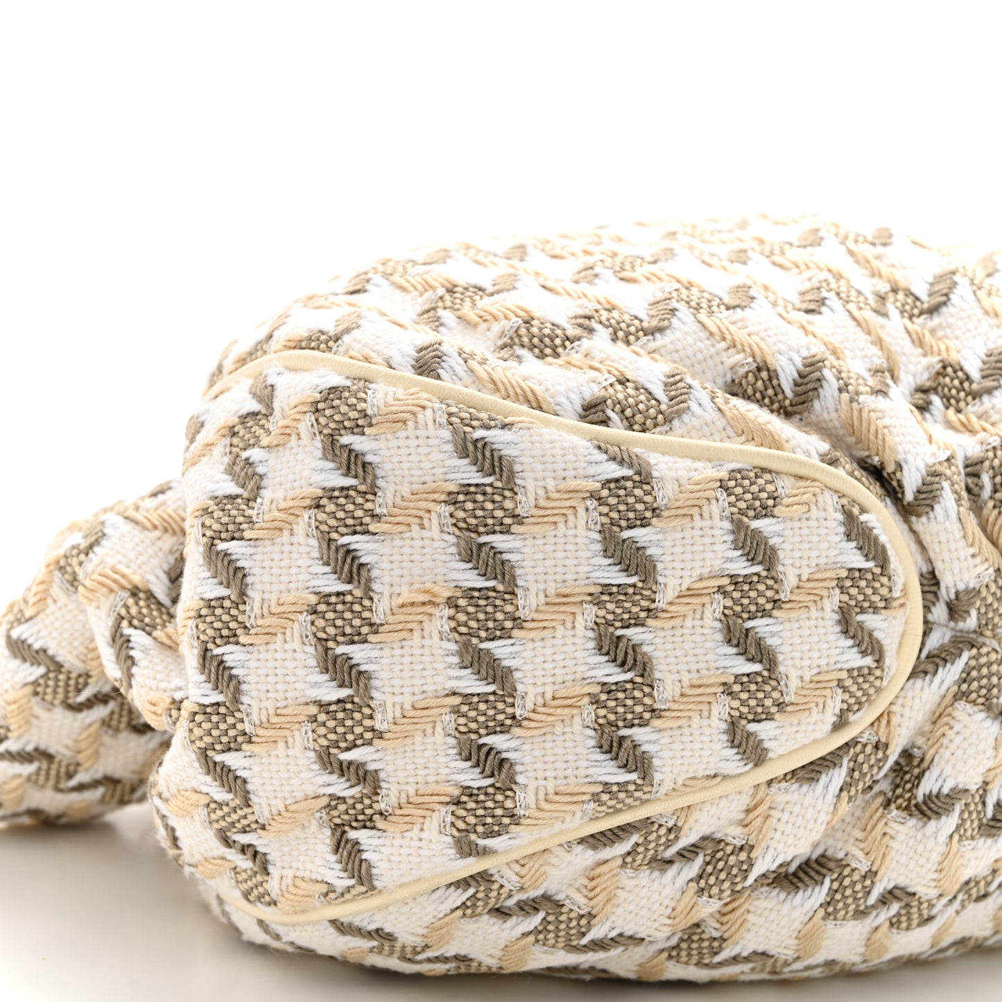 Tweed Boucle Knitting Bag Ivory