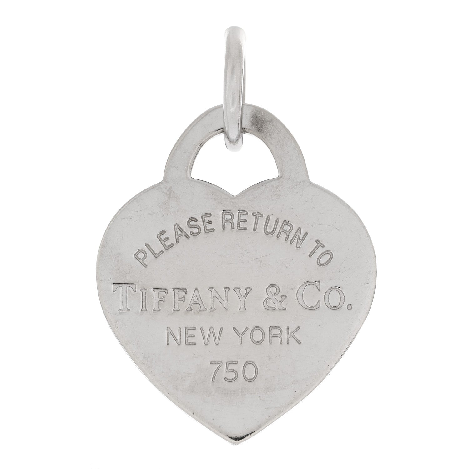 Tiffany 18K White Gold Return To Tiffany Heart Tag Charm 1 of 3