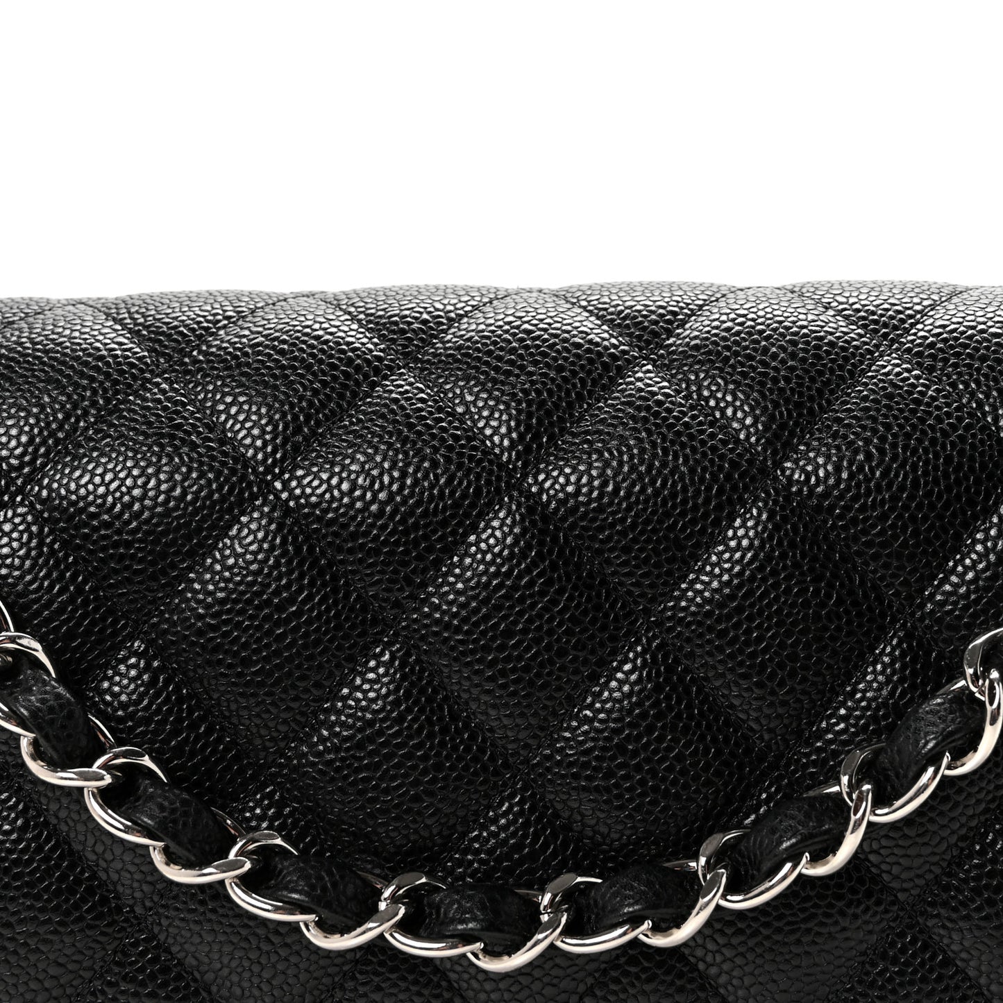 Caviar Quilted Jumbo Double Flap Black