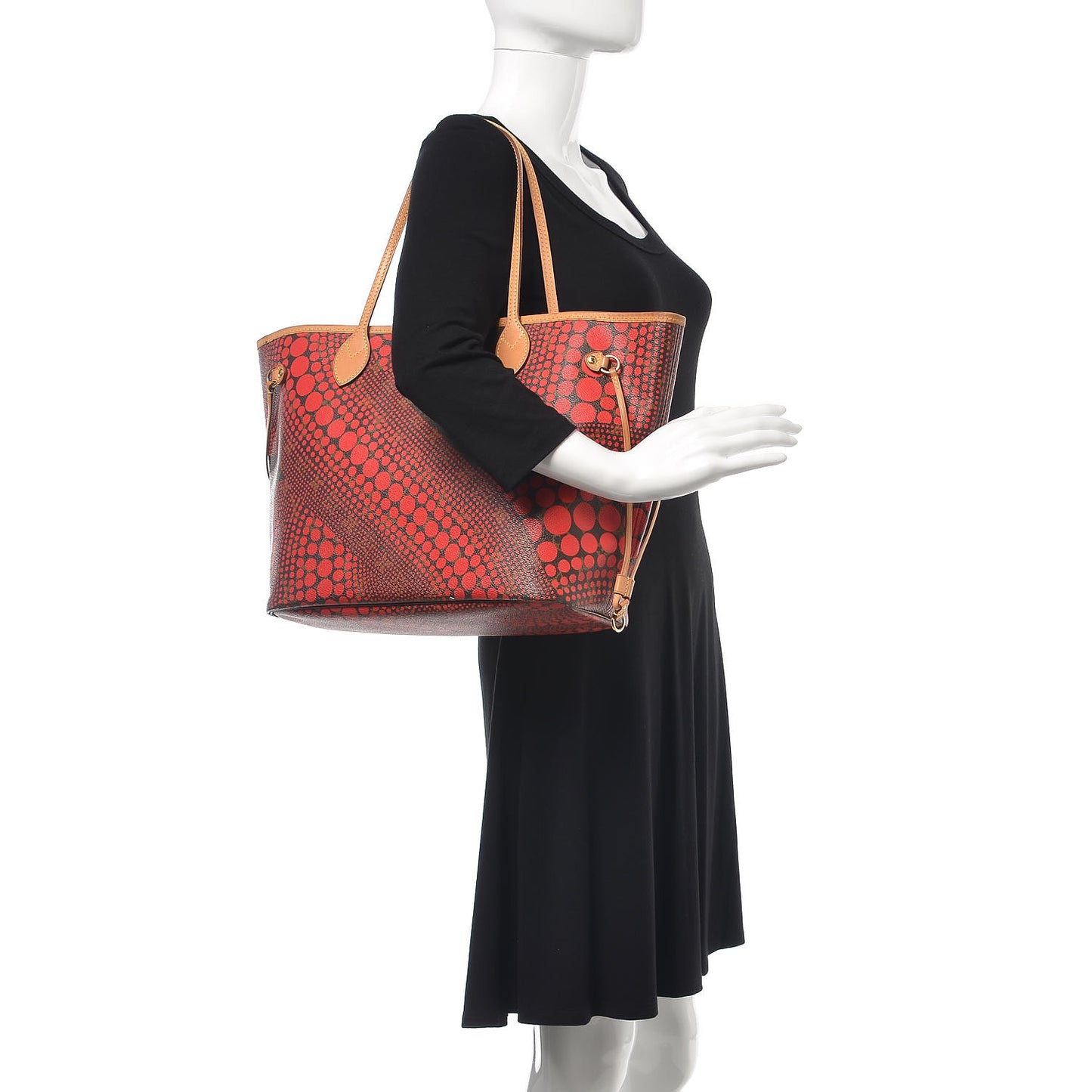 Monogram Kusama Waves Neverfull MM Red