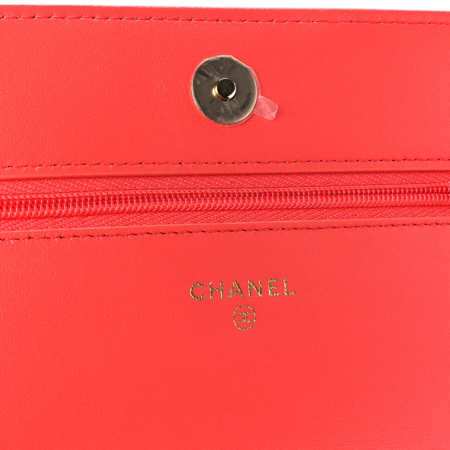 Lambskin Quilted Wallet On Chain WOC Orange