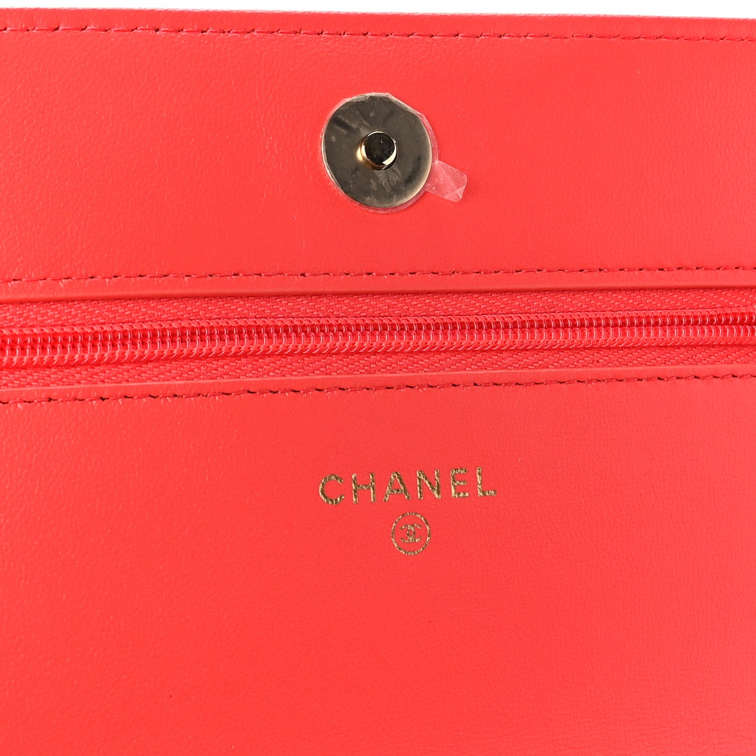 Chanel Lambskin Quilted Wallet On Chain WOC Orange 6 of 11