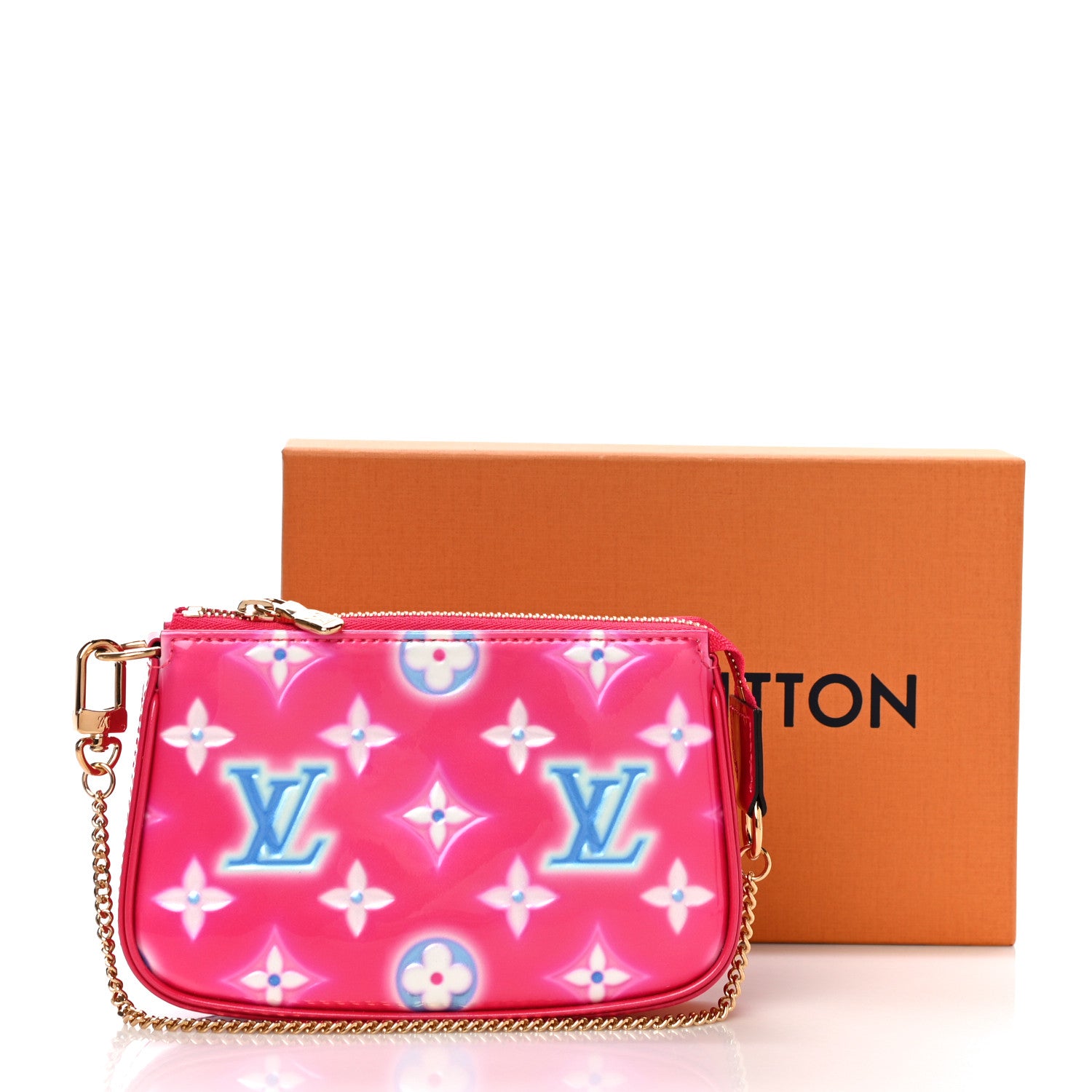 Louis Vuitton Vernis Valentine Mini Pochette Accessories Fuchsia