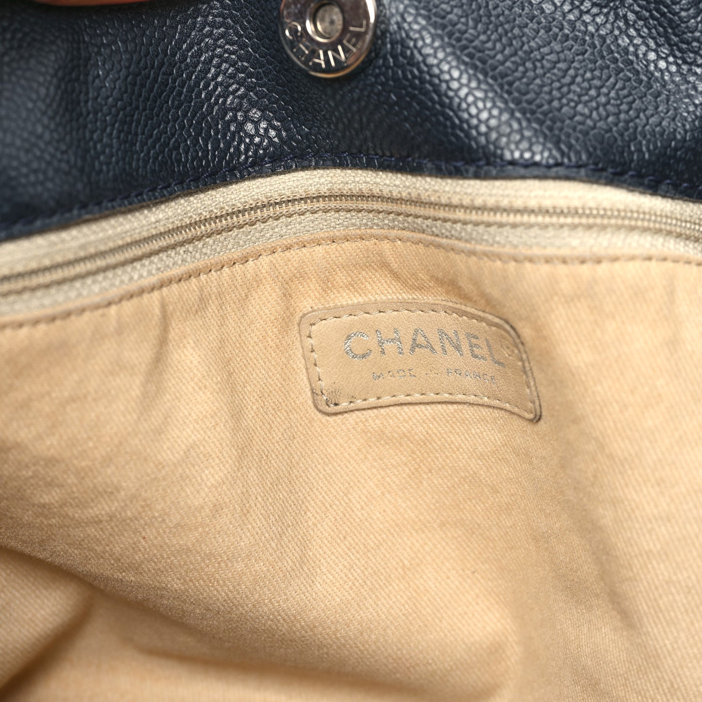 Caviar CC Timeless Shopping Tote Navy