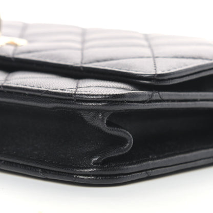 Chanel Lambskin Quilted Trendy CC Wallet On Chain WOC Black 10 of 10