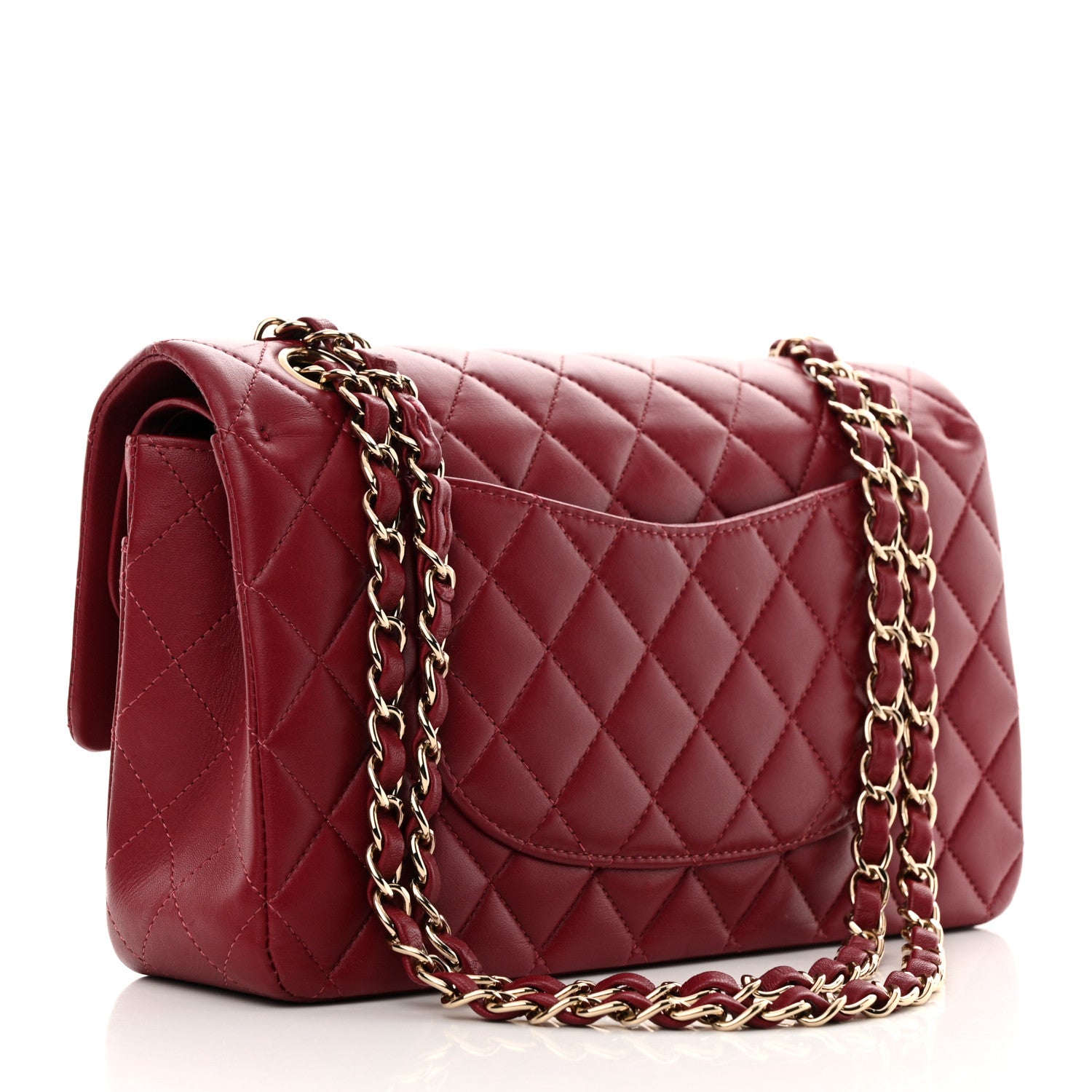 Chanel Lambskin Quilted Medium Double Flap Burgundy 2 of 15