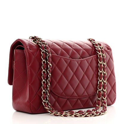 Chanel Lambskin Quilted Medium Double Flap Burgundy 2 of 15