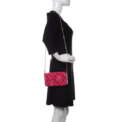 Louis Vuitton Vernis Valentine Pochette Felicie Chain Wallet Fuchsia 2 of 10