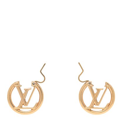 Louis Vuitton Metal Small Louise Hoop Earrings Gold 3 of 5
