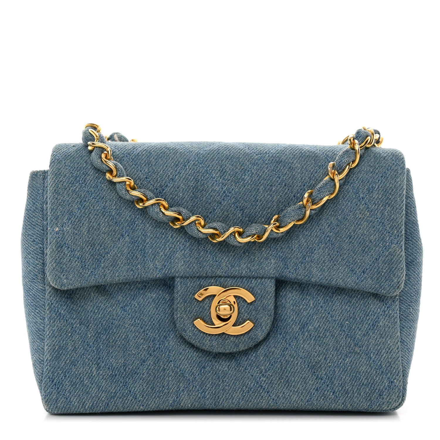 Chanel Denim Quilted Mini Square Flap Blue 1 of 10