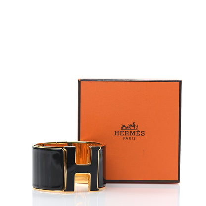 Hermes Enamel Extra Wide Clic Clac H Bracelet PM Black 6 of 6