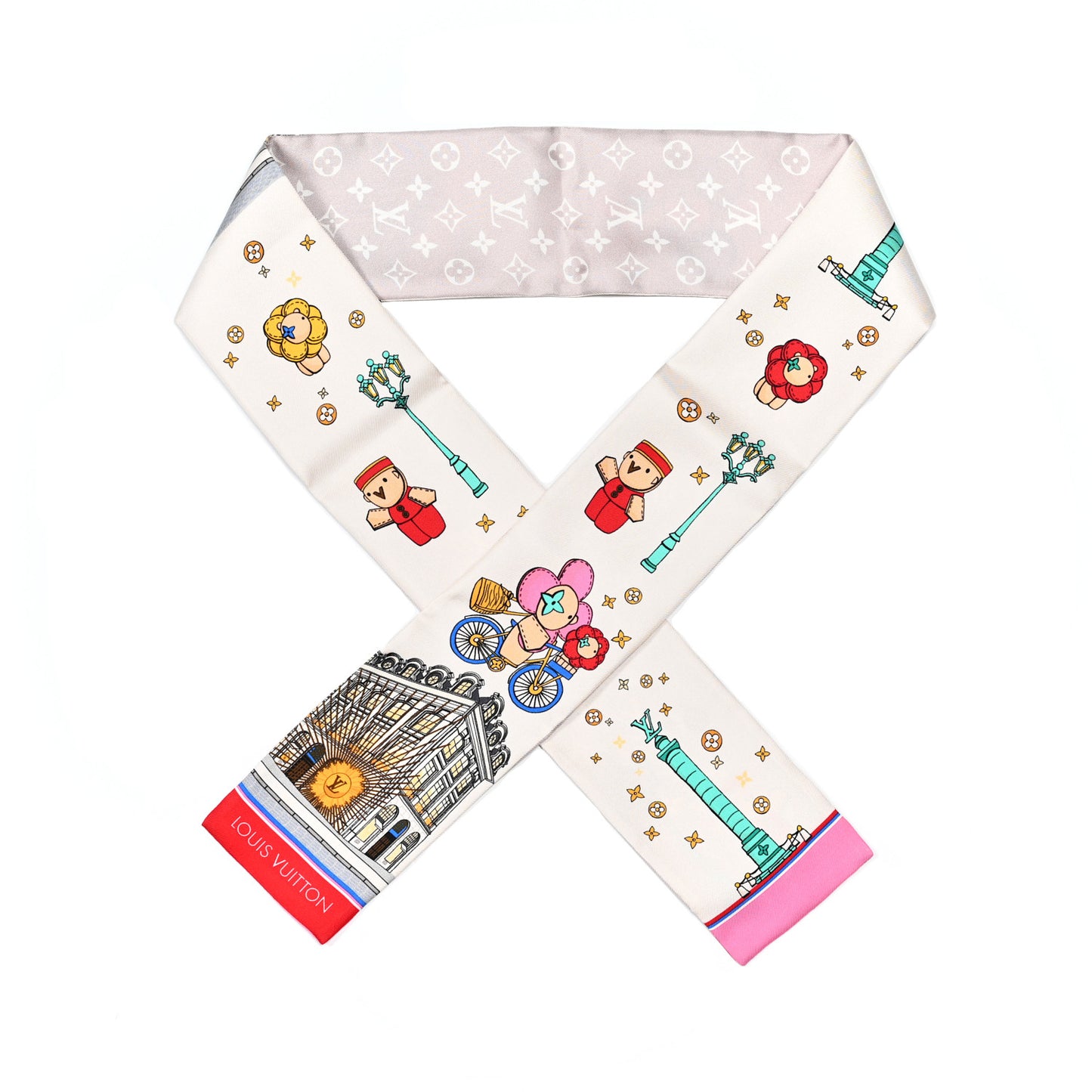 Silk Monogram Paris Vivienne Bandeau Beige