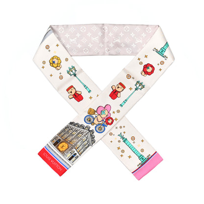 Louis Vuitton Silk Monogram Paris Vivienne Bandeau Beige 1 of 3