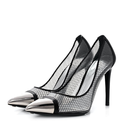 Louis Vuitton Calfskin Mesh PVC Urban Twist Pumps 36 Black 3 of 8