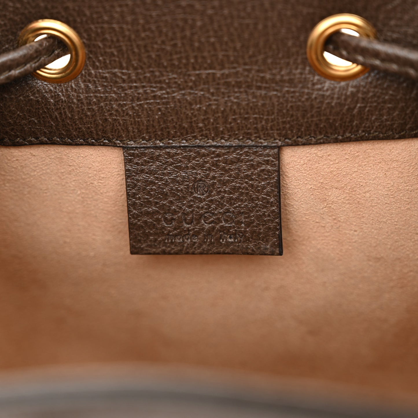 GG Supreme Monogram Web Mini Ophidia Bucket Bag Brown