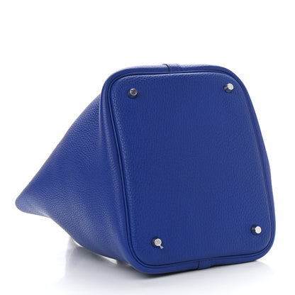 Hermes Taurillon Clemence Matte Alligator Picotin Lock Touch 22 MM Bleu Electrique 3 of 9