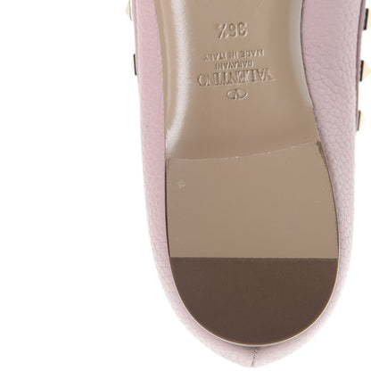 Valentino Garavani Pebbled Calfskin Rockstud Ballerina Flats 36.5 Water Rose 9 of 11