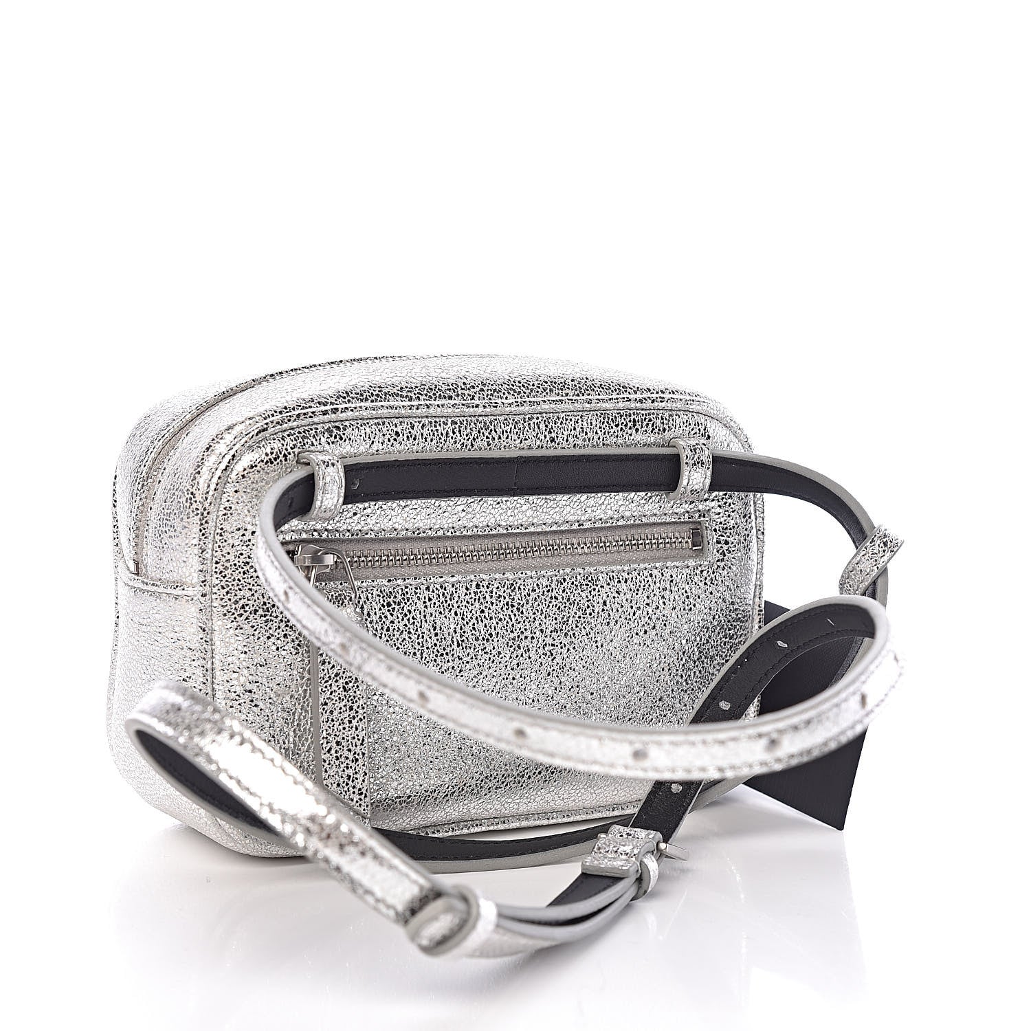 Saint Laurent Metallic Lambskin Monogram Lou Belt Bag Argento 3 of 9