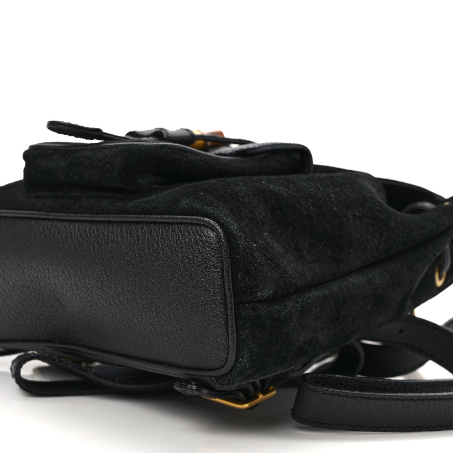 Gucci Calfskin Suede Bamboo Mini Backpack Black 9 of 12
