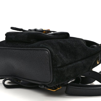 Gucci Calfskin Suede Bamboo Mini Backpack Black 9 of 12