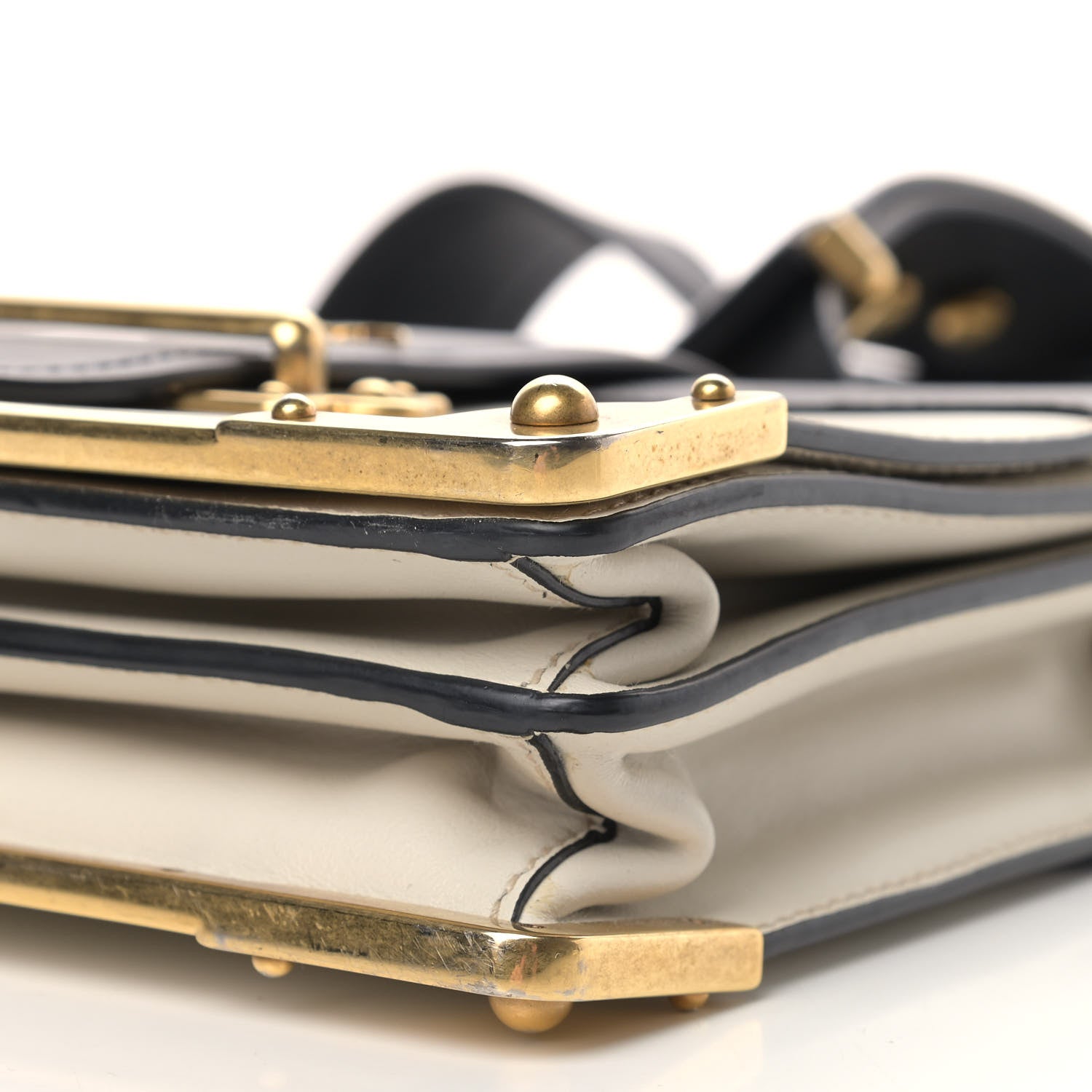 Prada City Calf Saffiano Cahier Bag Talco Black 8 of 10