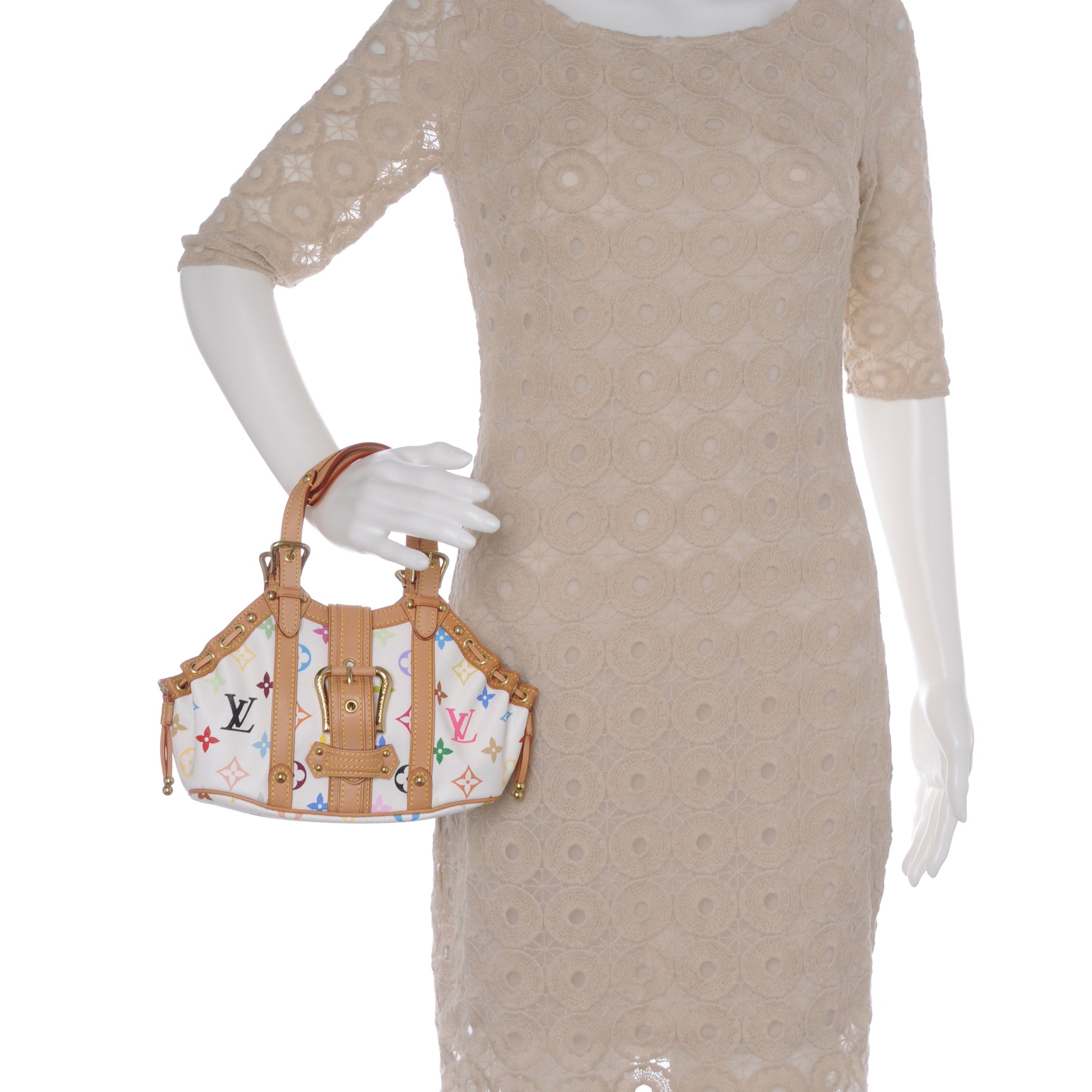 Louis Vuitton Monogram Multicolor Theda PM White 2 of 7