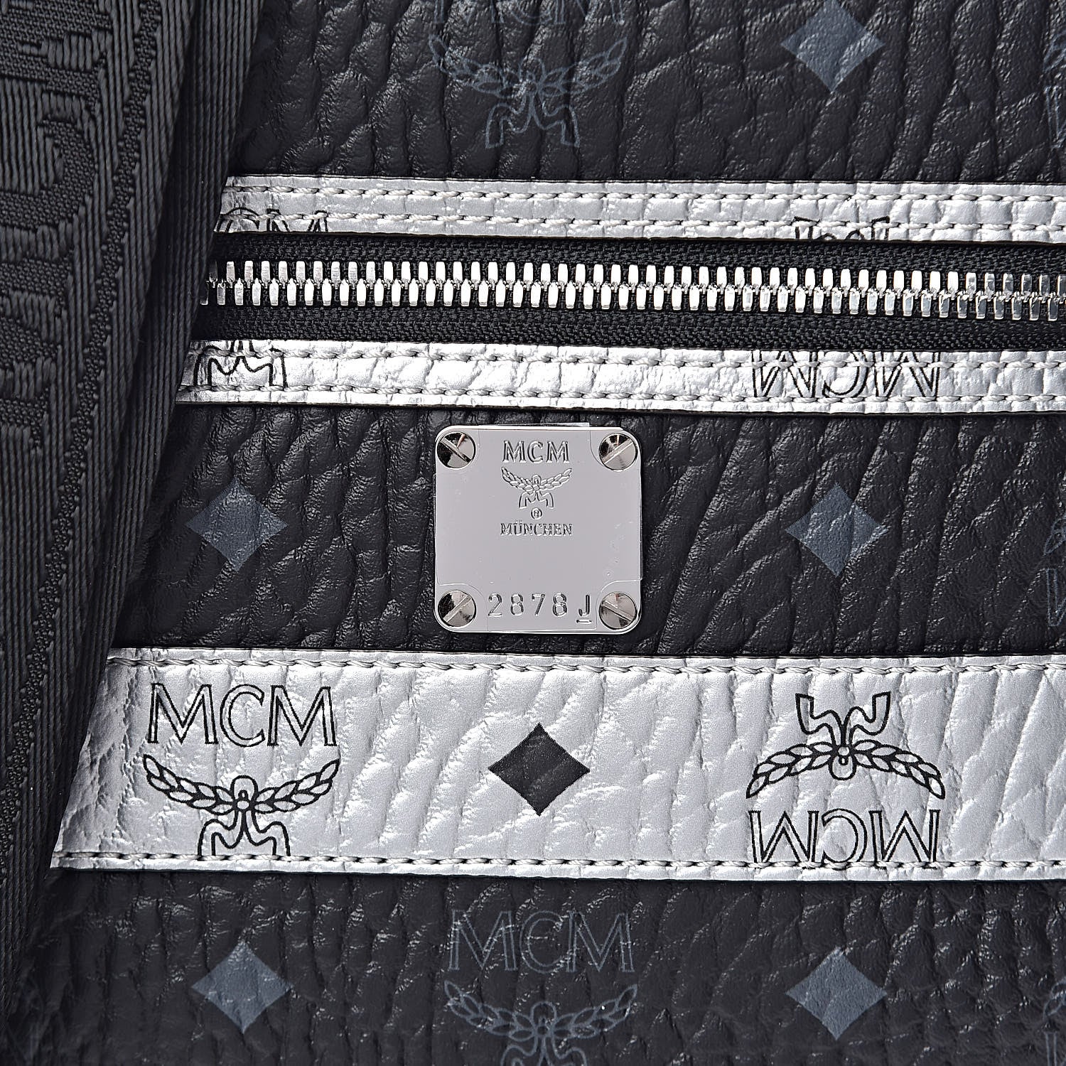 MCM Visetos Spot Crossbody Bag Black 7 of 11