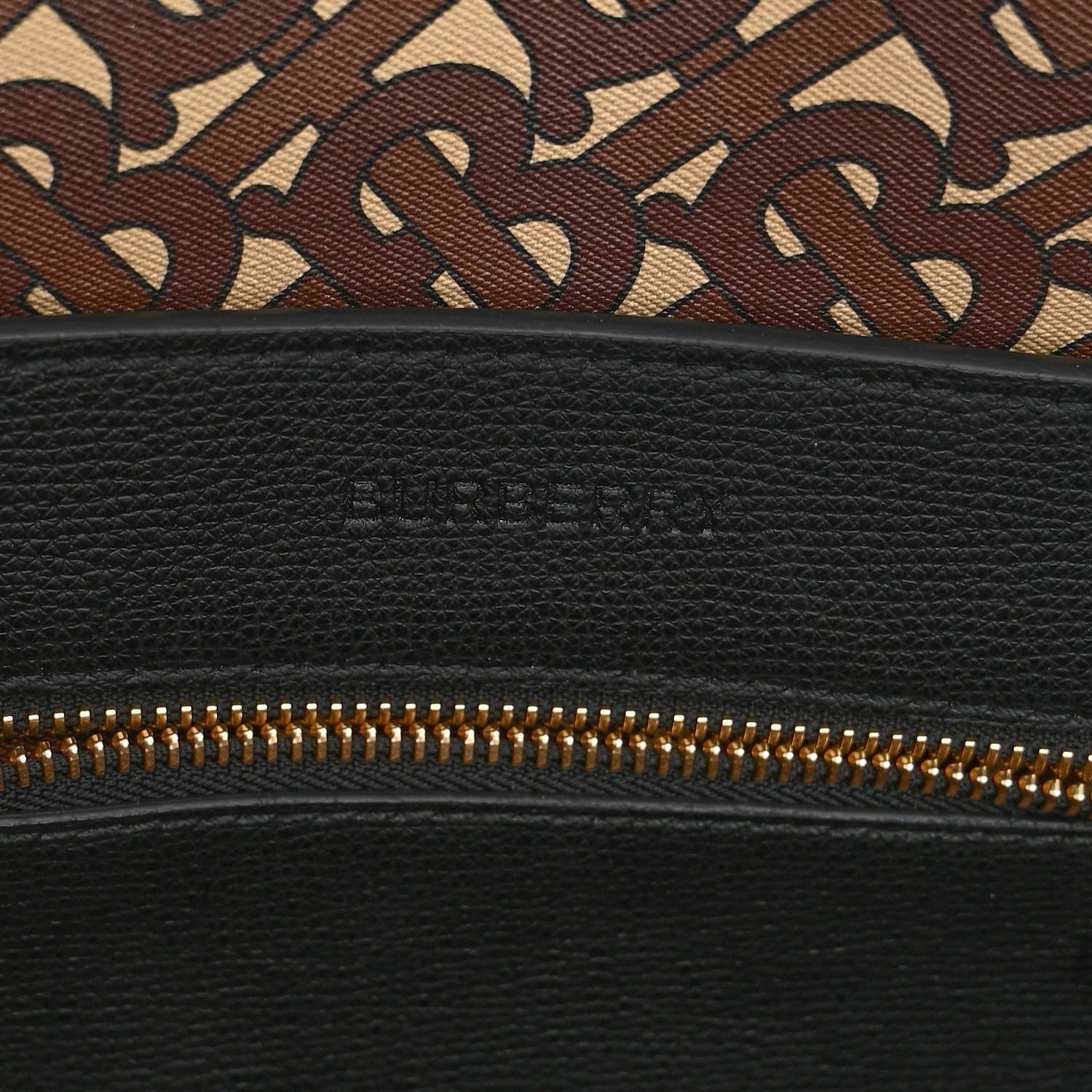 Burberry Calfskin TB Motif Embossed Tote Black 6 of 11