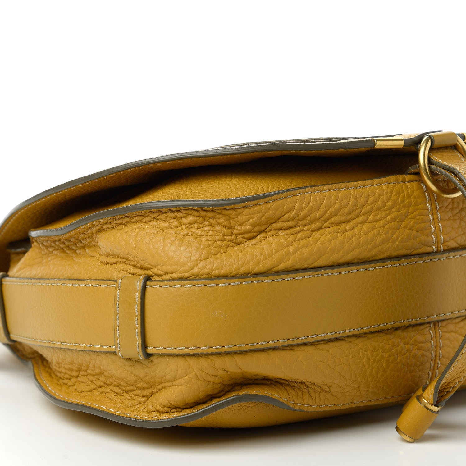 Chloe Calfskin Medium Marcie Round Crossbody Bag Curry Yellow 6 of 13