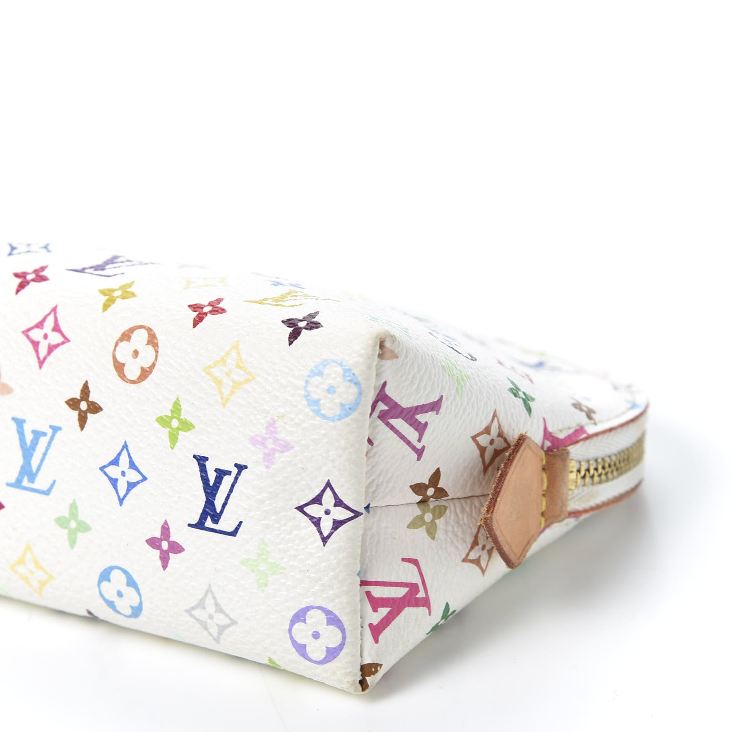 Louis Vuitton Monogram Multicolor Cosmetic Pouch White Litchi 6 of 7