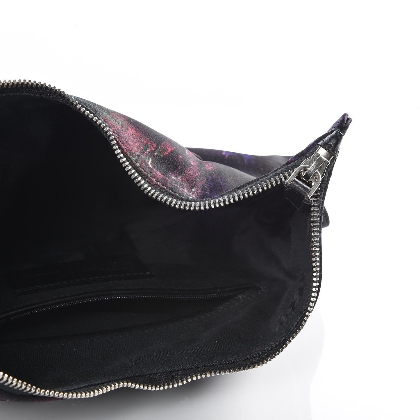 Silk Print Moth De Manta Clutch Black