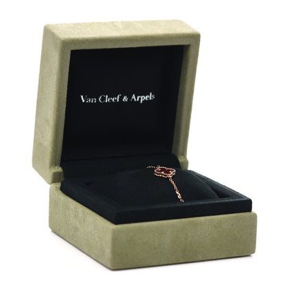 Van Cleef & Arpels 18K Rose Gold Carnelian Sweet Alhambra Bracelet 6 of 6