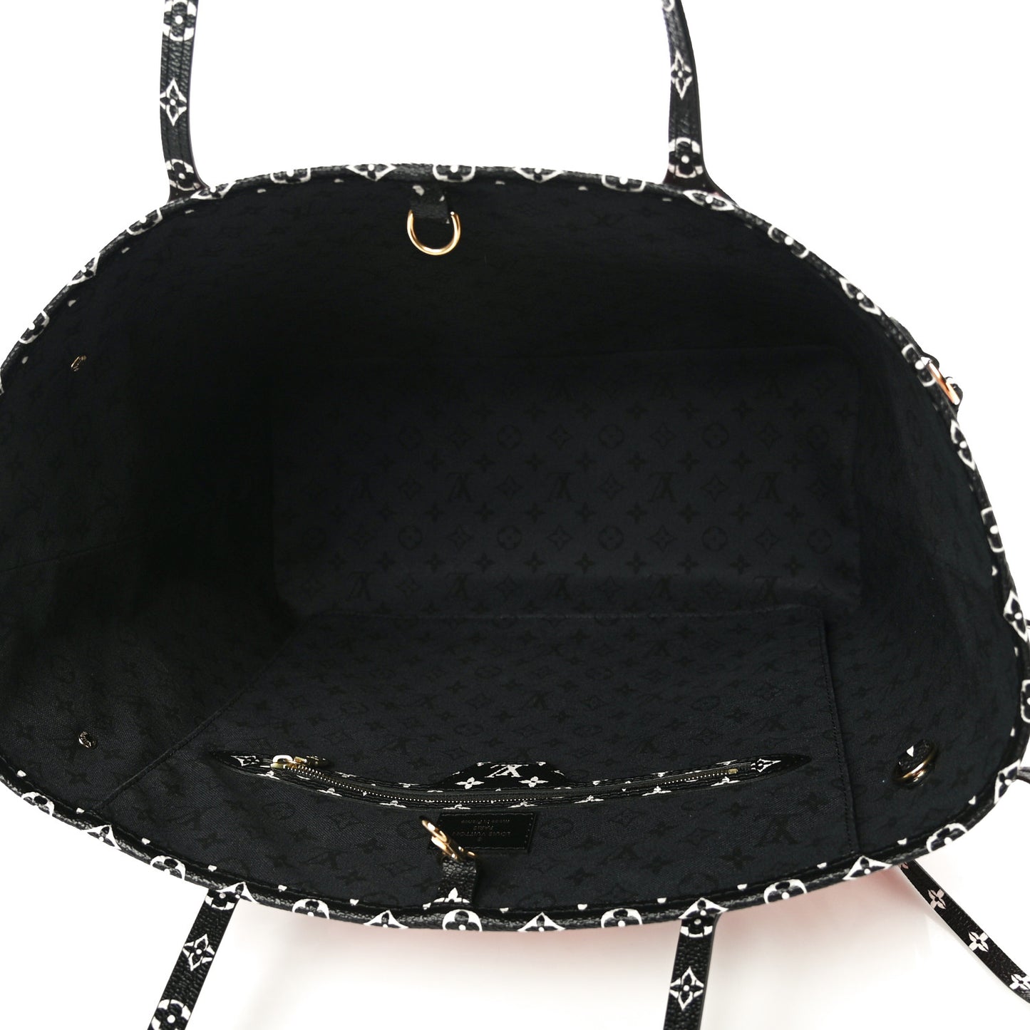 Monogram Giant Crafty Neverfull MM Creme Rouge Black