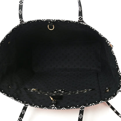 Louis Vuitton Monogram Giant Crafty Neverfull MM Creme Rouge Black 5 of 10