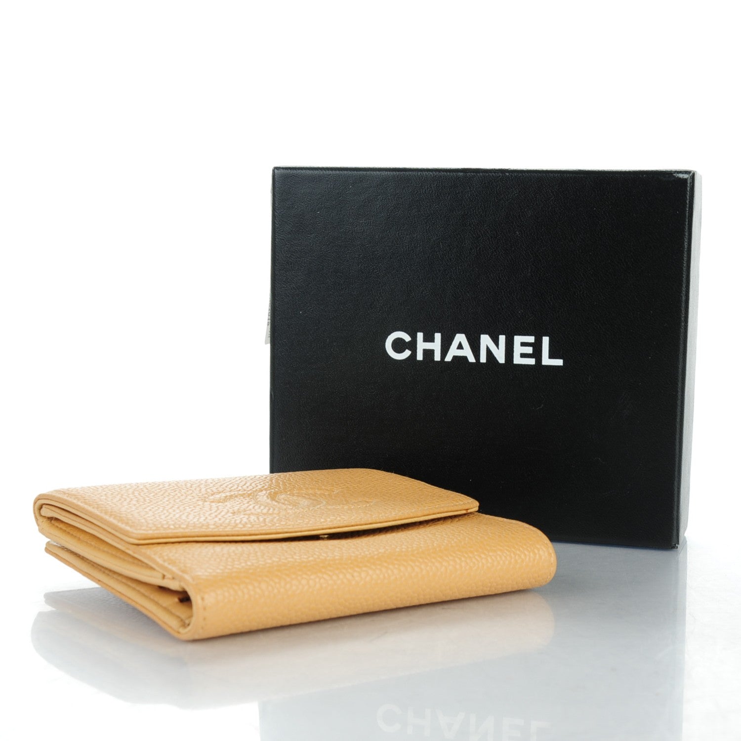 Chanel Caviar Timeless CC Compact French Wallet Beige 4 of 10