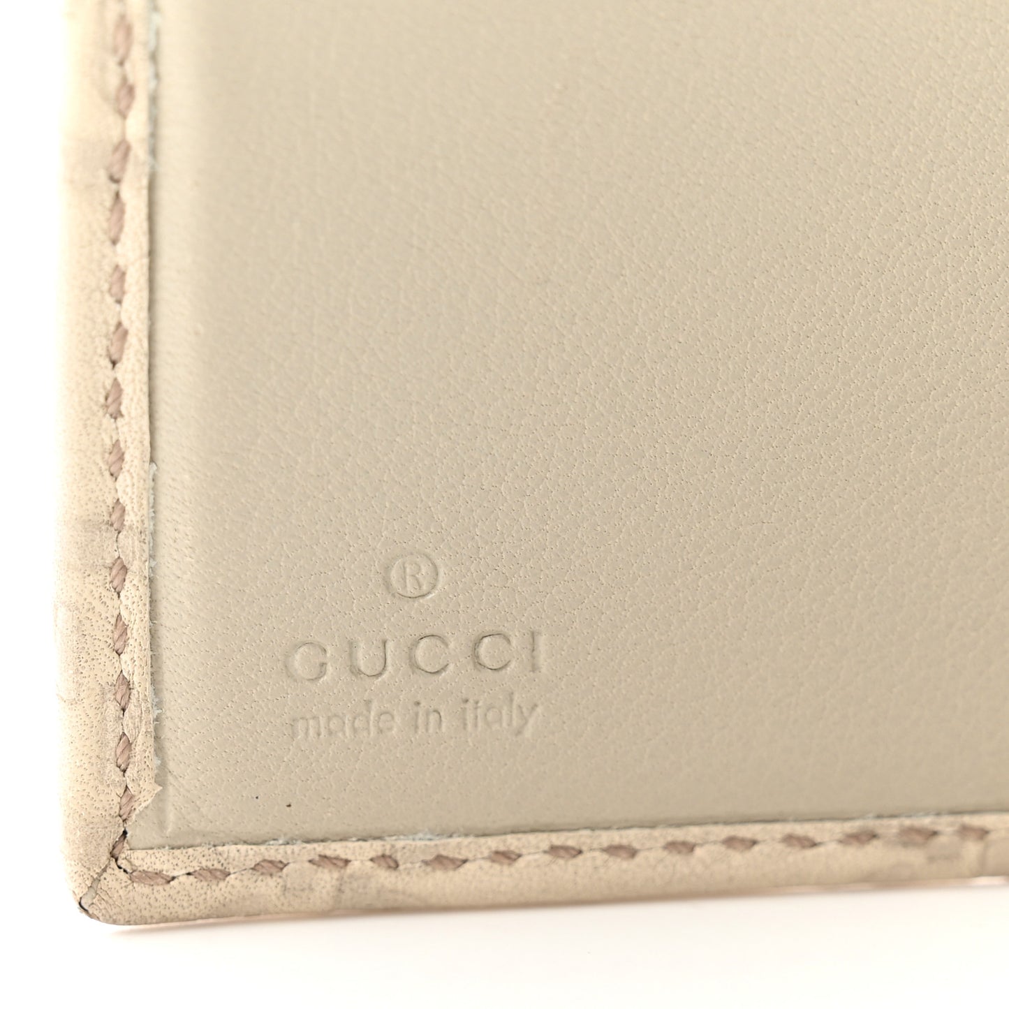 Guccissima D Ring Compact Wallet Off White