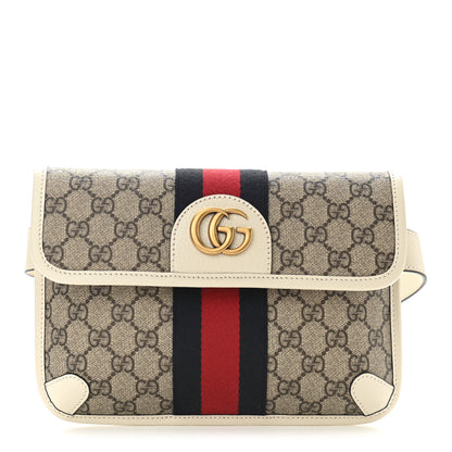 Gucci GG Supreme Monogram Web Small Ophidia Belt Bag 100 40 Brown White 1 of 10