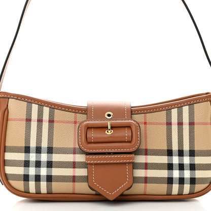 Burberry Coated Canvas Calfskin Vintage Check Buckle Bag Brown 8 of 10