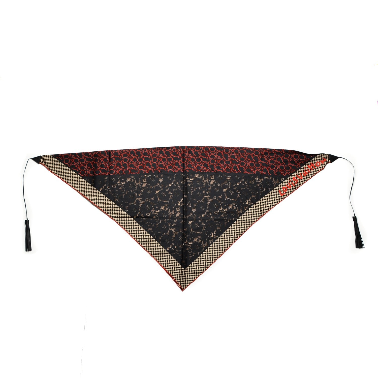 Louis Vuitton Silk Leopard Tassel Scarf Black 5 of 7