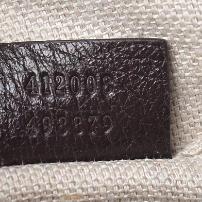 Gucci Textured Calfskin Web Small Webby Bee Shoulder Bag Brown Coffee 8 of 24