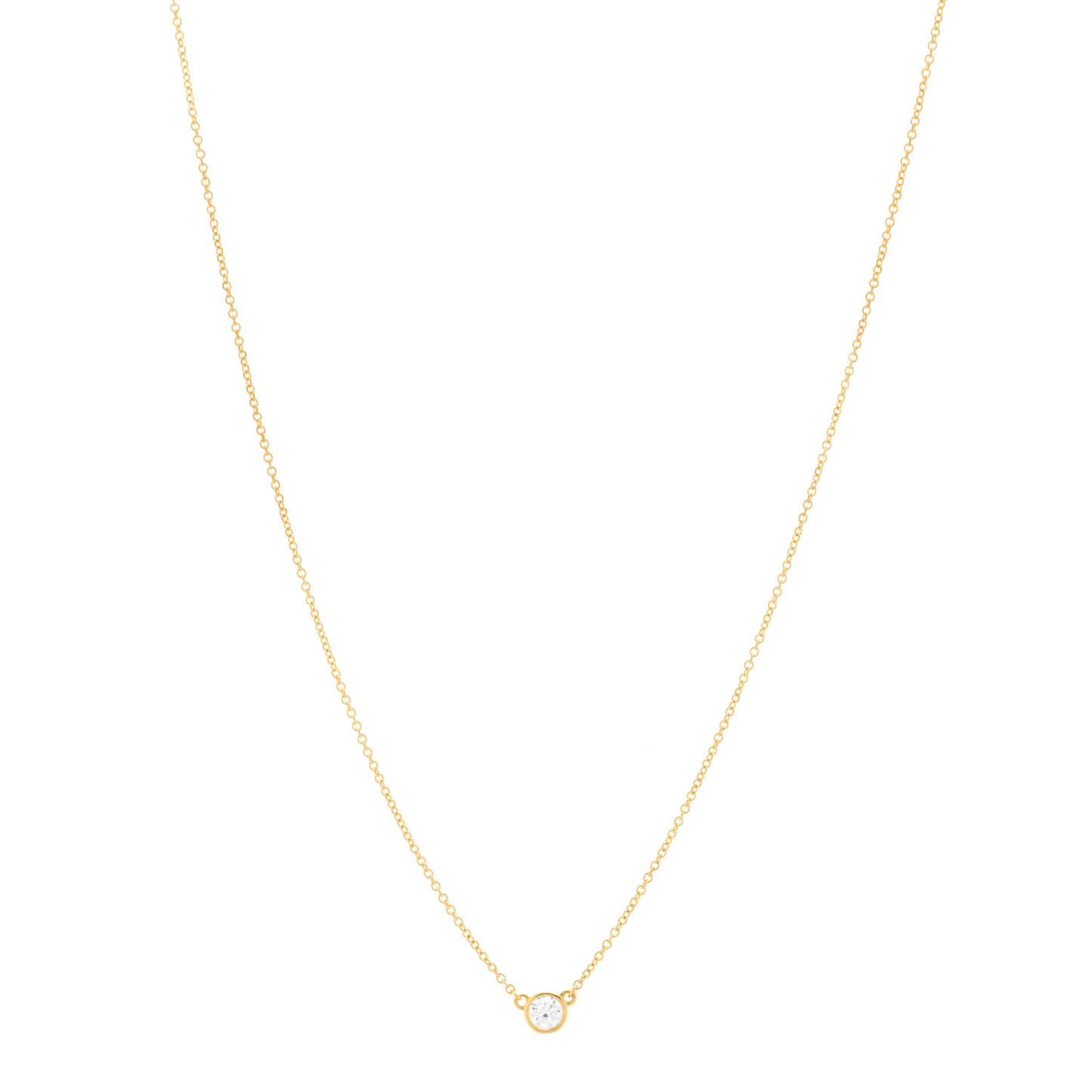 18K Yellow Gold Diamond .17ct Elsa Peretti Diamonds by the Yard Pendant Necklace