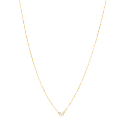 Tiffany 18K Yellow Gold Diamond .17ct Elsa Peretti Diamonds by the Yard Pendant Necklace 1 of 3